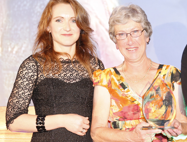 Kate Hall with Brenda Prentice, Unpaid Carers Award winner for South West, at the Great British Care Award